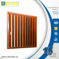 Exterior industrial wall louvers with wood grain color